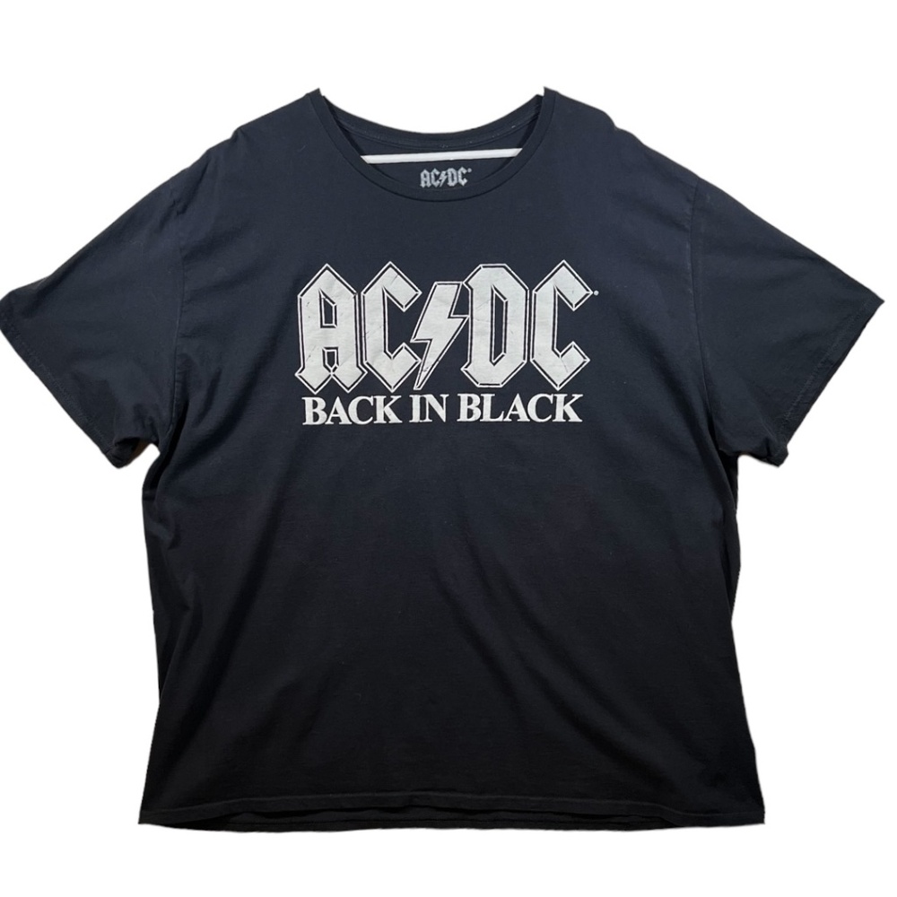 AC/DC Men's T-Shirt Size 2XL Black Rock Band Music Tour Short Sleeve